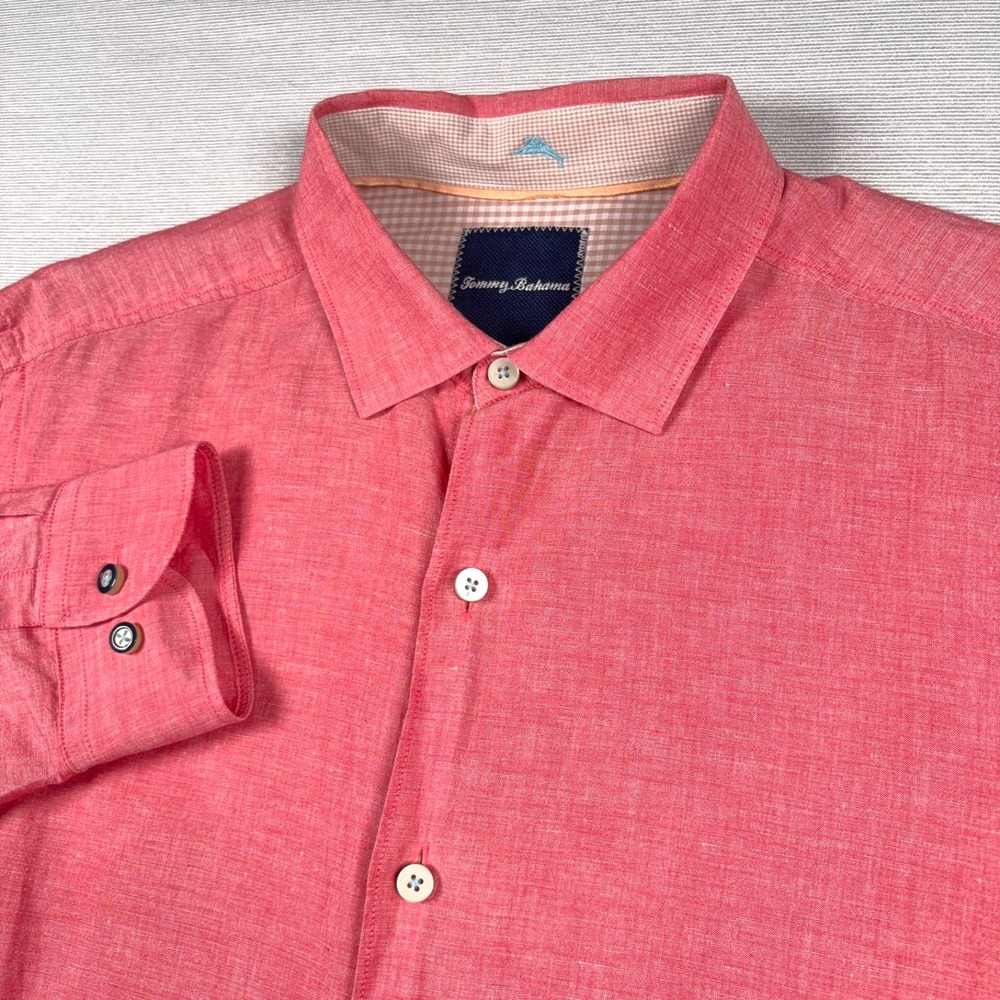 Tommy Bahama Islander Shirt Mens Size M Linen Cotton Blend Long Sleeve